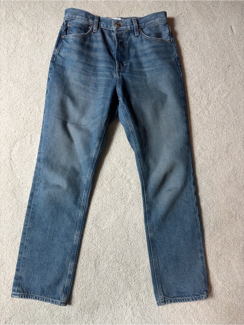 PAIGE Billy cropped high-rise straight-leg jeans, size 25. NWOT